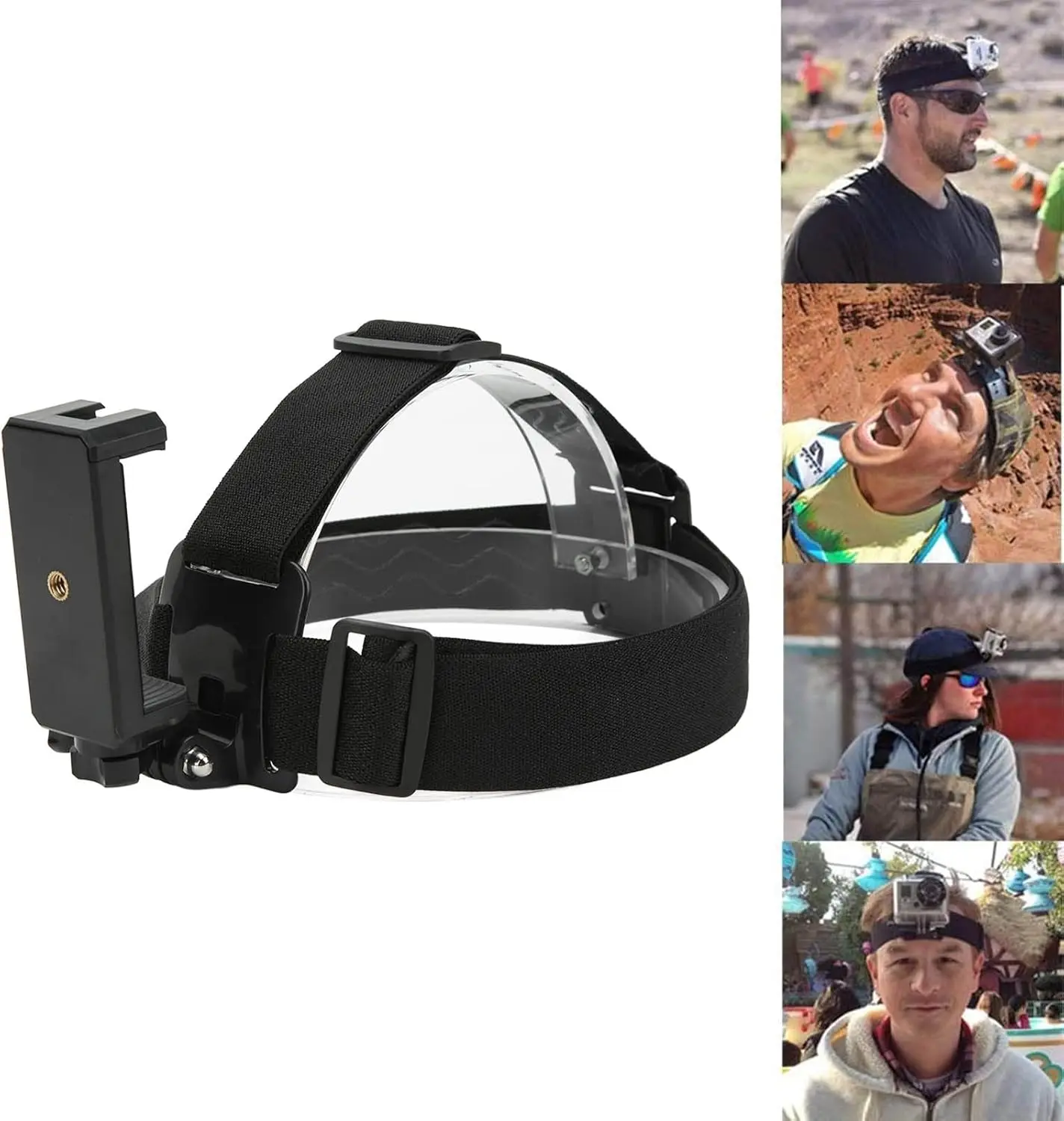 Multi-Functional Head Strap Mount with Adjustable Clip, Fits iPhone/Samsung/Google Pixel/GoPro/DJI/Insta360, Great for Skiing, Cycling & Outdoor Live Streaming