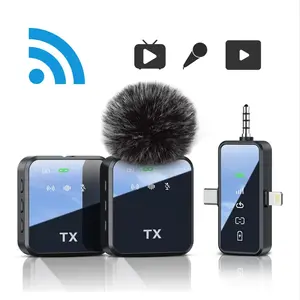 Ultra Compact Portable Wireless Microphone, No App Needed Mini Lapel Mic, High Quality Sound for TikTok Live, YouTube Vlog, Interview & Content Creation