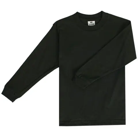Pro Club Women's Youth Basic Minimalist Round Neck Long Sleeve Cotton Jersey Tshirt - Logo Embellished, Regular Fit, Casual Style, Medium-Weight, Ideal for Cool Days, Easy to Style