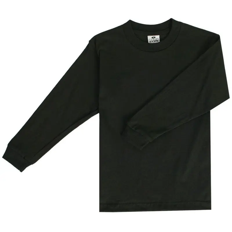 Pro Club Women's Youth Basic Minimalist Round Neck Long Sleeve Cotton Jersey Tshirt - Logo Embellished, Regular Fit, Casual Style, Medium-Weight, Ideal for Cool Days, Easy to Style