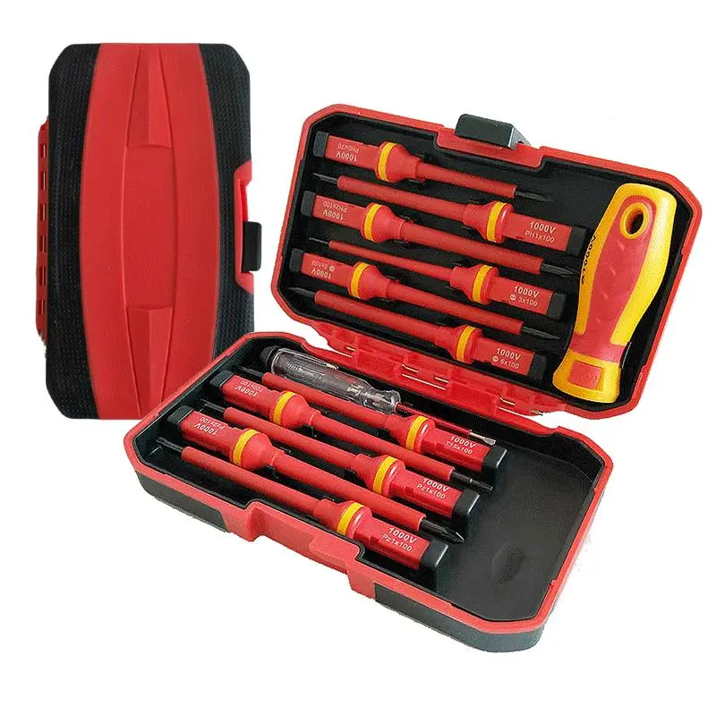 13 In 1 Electrician Insulated Screwdriver Set, Multifunctional Cross & Phillips Screwdriver Set with Test Pen, Manual Tool Set for Home Appliance Repair, Screwdriver Combo