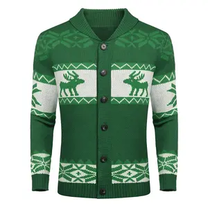 Men's Christmas Cardigans Ugly Xmas Sweaters Reindeer Snowflake Shawl Collar Knitted Cardigan Sweater Knitwear Menswear Tops Long Sleeve black friday