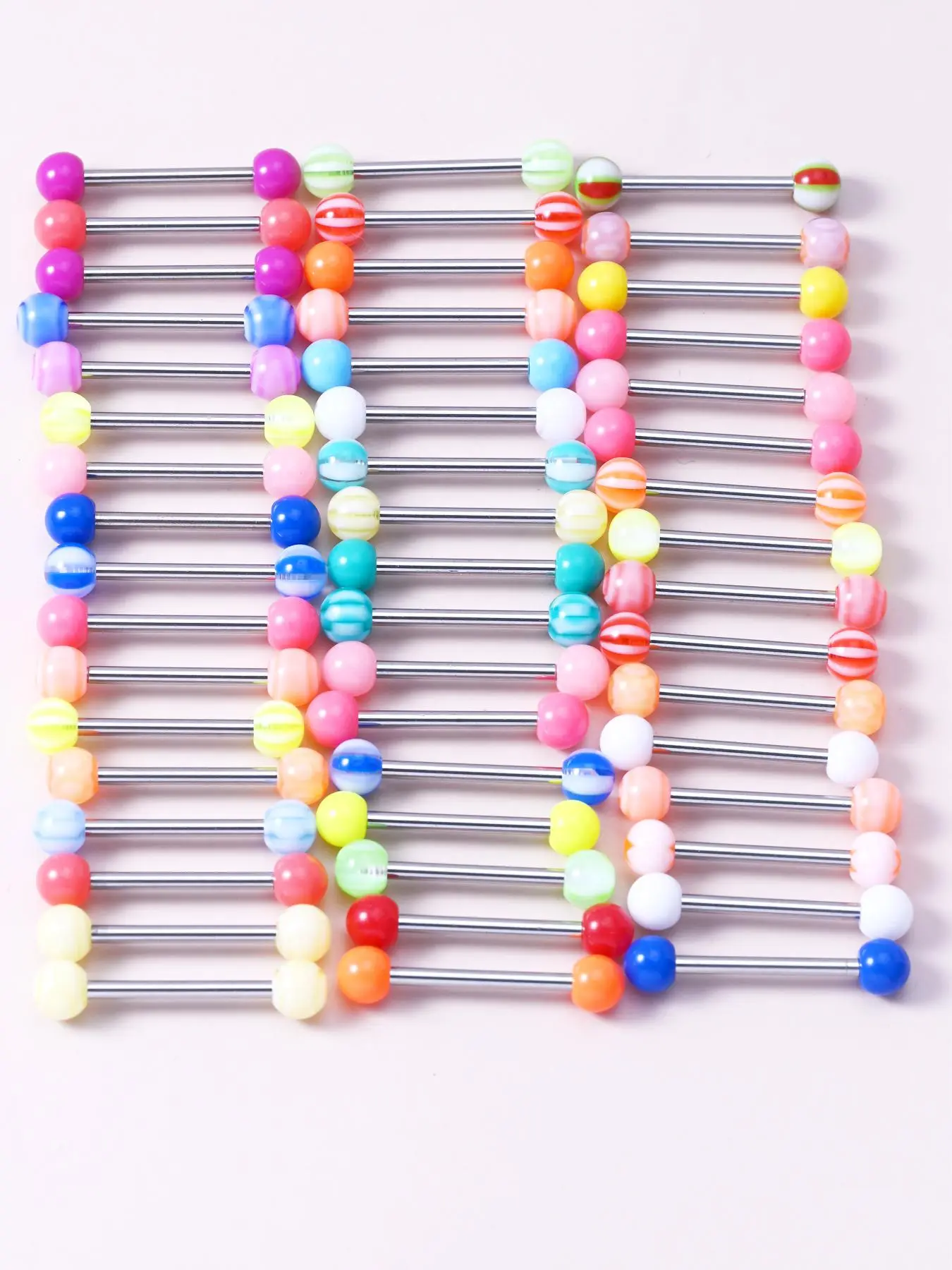 Colorful Nipple Rings, 50 Counts Stainless Steel Nipple/Tongue Rings Straight Barbell Bars Piercing in Length For Women Men, Body Jewelry, Body Piercings, for Party, Daily Clothing Decor, Jewelry for Birthday Gift