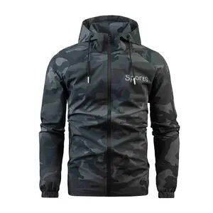 Men's Regular Fit Camo Print Waterproof Jacket, Casual Lightweight Waterproof Outdoor Jacket for Hiking & Adventure, Versatile Casual Wear for All Seasons, Waterproof Windproof Outerwear