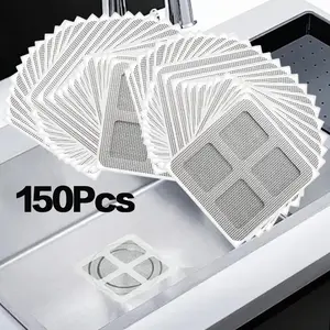 Disposable Hair Drain Stickers, 150PCS Floor Drain Sticker, Disposable Shower Drain Cover Hair Catcher Shower Drain Mesh Stickers, Sewer Filter Screen, Bathroom, Laundry, Bathtub, Kitchen, Sink