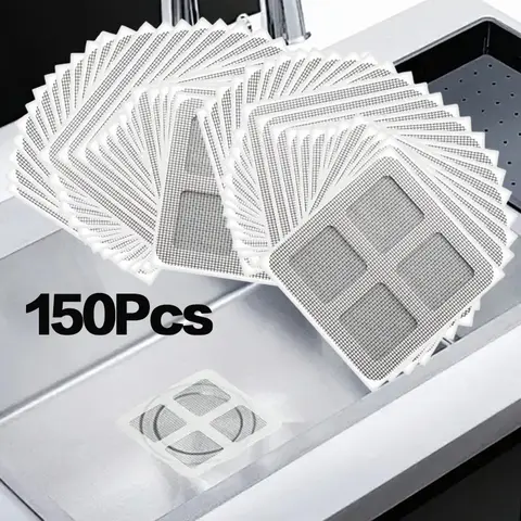 Disposable Hair Drain Stickers, 150PCS Floor Drain Sticker, Disposable Shower Drain Cover Hair Catcher Shower Drain Mesh Stickers, Sewer Filter Screen, Bathroom, Laundry, Bathtub, Kitchen, Sink