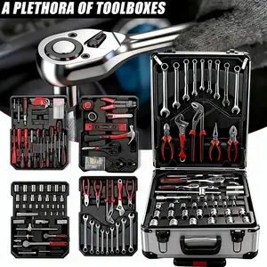 Bourvill 899PCS Tool Set 4 Drawers Portable Toolbox Complete Home Repair Mechanic Kit Ideal for Daily Maintenance Holiday Gift