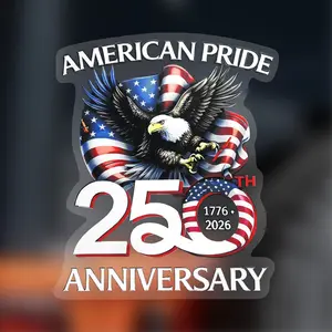 5Pcs USA 250th Anniversary Patriotic Car Stickers, American Pride Eagle & Flag Decals for Windows, Laptops & More