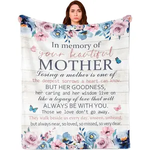 Eyesoul Memorial Blanket 60''x50, Loss of Mom & Loved One Sympathy Gifts, Grief Gifts