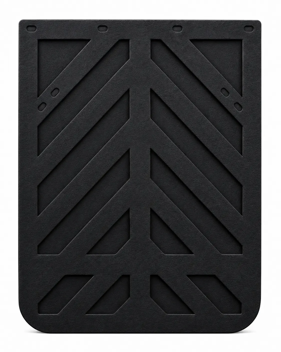 Black Semi Truck and Trailer Mud Flaps - Chevron 24" x 30" Heavy Duty Rubber Set of 2