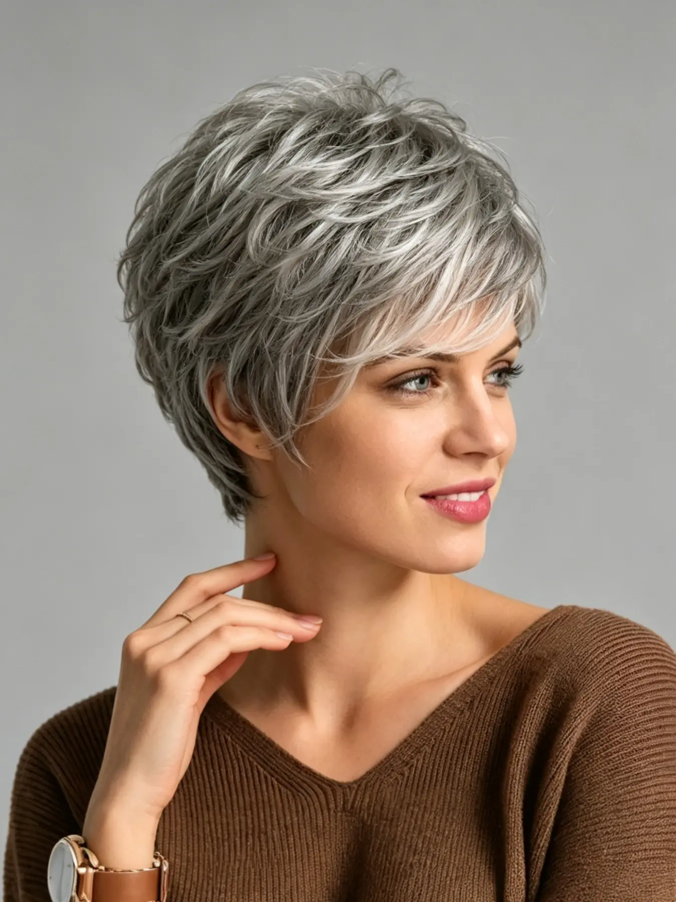 2026 New Silver Gray Pixie Cut Non Lace Wig, 6 Inch Lightweight Breathable Synthetic Short Wig with Bangs, Daily Wear Glueless Easy Styling for Women, Synthetic Fiber Wigs