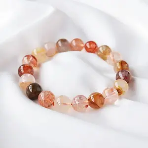 Natural Fire Quartz Bracelet 10mm Beads, Welcome to Choose the Item in Live Stream, Hematoid Quartz Bracelet, Fire Quartz Gift, Bracelet Gift, Crystal Jewelry, Crystal Bracelet