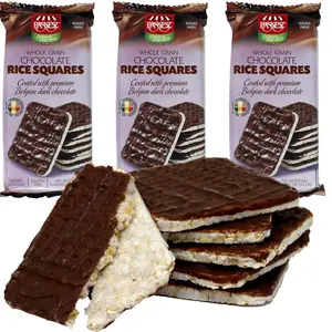 Dark Chocolate Rice Cakes - Chocolate Coated Rice Cake Snacks - Whole Grain Dairy Free Gluten Free - Healthy Low Calorie Snacks - Kosher - 3 Pack - 6 Cakes Per Pack - 18 Total