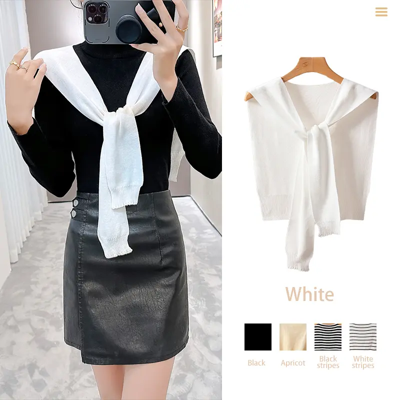 Over The Shoulder Sweater   Shawl Wraps Knit Shawl Sweater Scarf With Sleeves Sweater Wrap  For Women And Men  Decorative Clothing Fashion White Knitted Shawl
