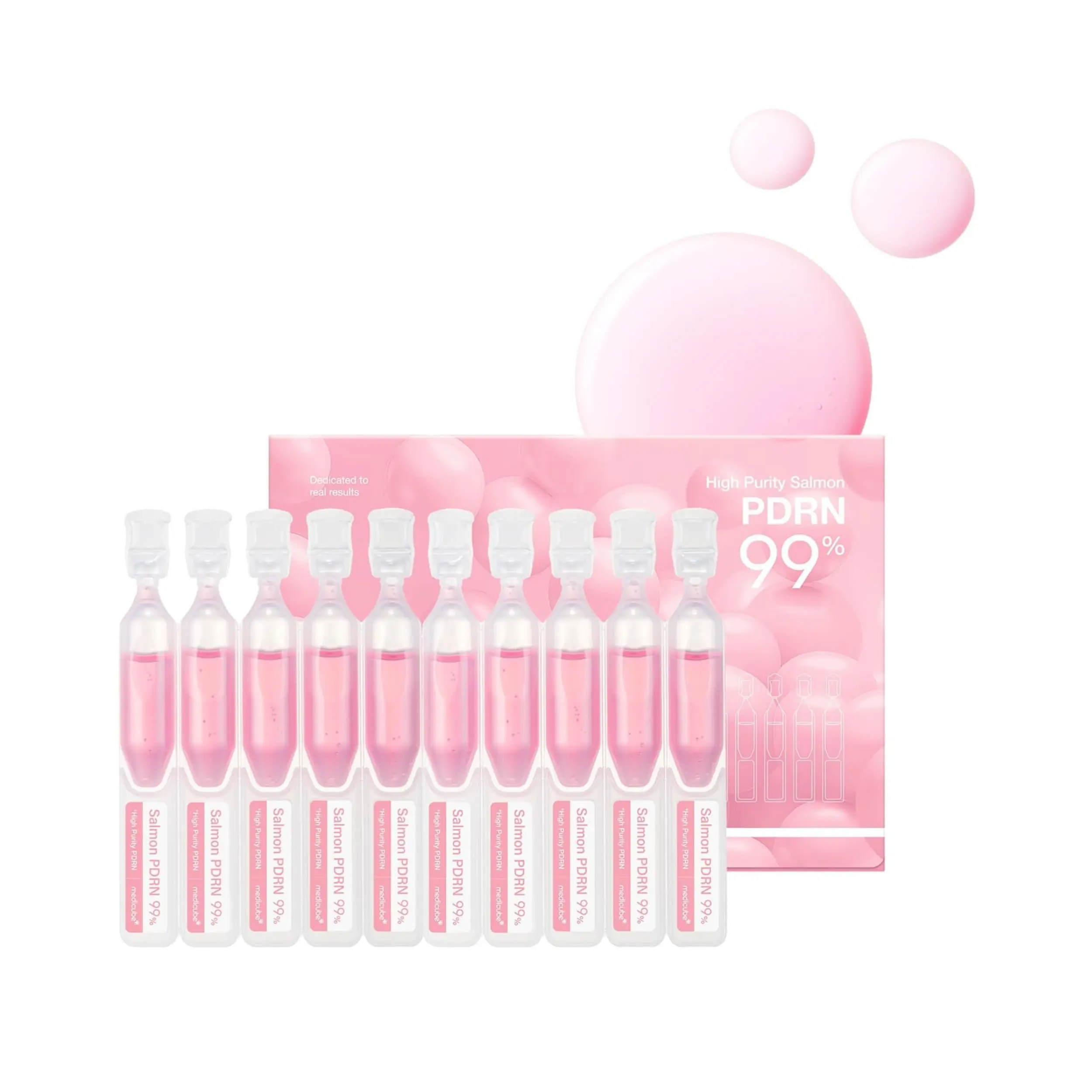 [Official Medicube Partner] Salmon DNA PDRN Pink One Day Serum 10ea - 99% Salmon DNA PDRN Intensive Ampoule, Collagen, Glutathione, Hyaluronic Acid - Improves skin radiance | Korean skincare 0.05 fl.oz x 10e