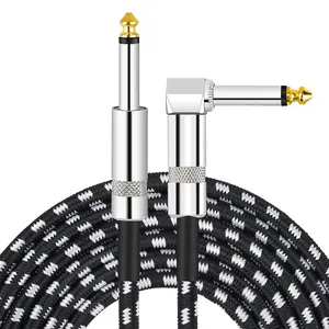 Guitar , Instrument , Bass , Guitar Cord 10FT, 6.35mm Straight Curved Audio  for Various Musical Instruments - Electric Guitars,  Keyboards, Speakers