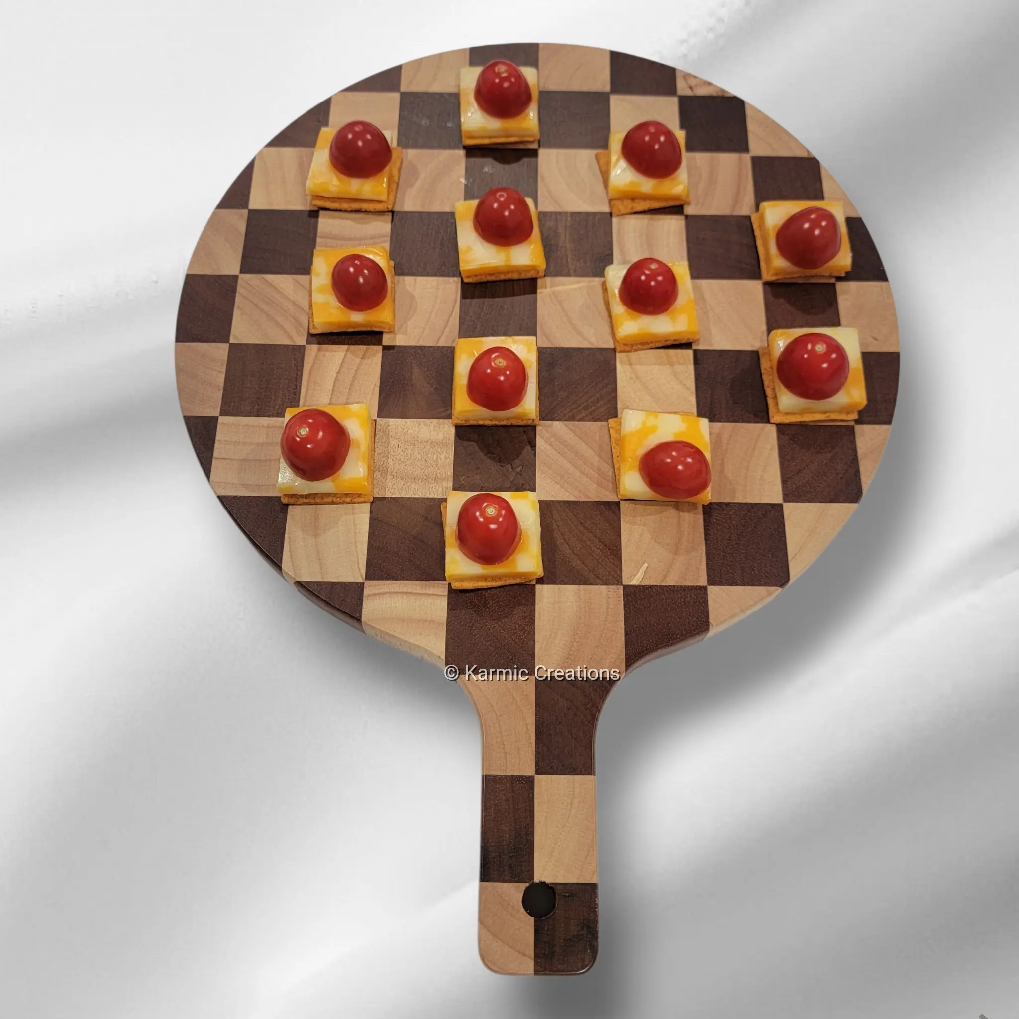 Checkered Charcuterie Cheese Board. Personalized Cutting Board, Cheese Serving Board. Housewarming, Wedding Gift.