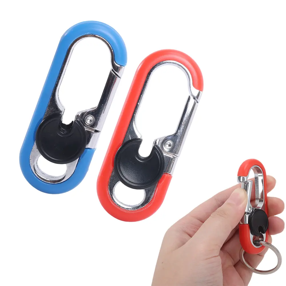 Men’s 2PCS Heavy-Duty Corrosion-Proof Zinc Alloy Key Organizer Set, Smooth Personalized Anti-Lost Keyring with Rotating Clip, Oval Shaped Ring Holder for Automobile & Kitchen Utensil Organization