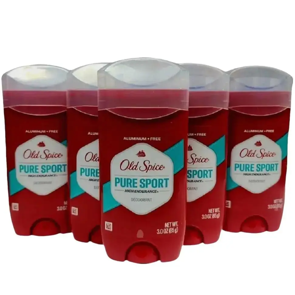 Old Spice Pure Sport High Endurance Stick Deodorant for Men - 5-Pack, 3.0 oz Each, Aluminum-Free, Non-Toxic, Non-Aerosol, High Performance, Odor Neutralizing 24/7 Protection with Atomic Robots, High Performance Deodorant