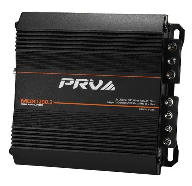 PRV MDX1200.2 1 Ohm Mini 2 Channel 2x 600 Watts Amp Compact Car Audio Amplifier