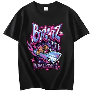 Bratz T-shirt, women's loose-fit T-shirt, aesthetic Harajuku Y2K top, unisex street style short-sleeve classic T-shirt, street style gift, suitable for teenagers, adults, family and friends, birthday, anniversary, holiday gift