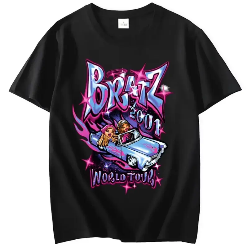 Bratz T-shirt, women's loose-fit T-shirt, aesthetic Harajuku Y2K top, unisex street style short-sleeve classic T-shirt, street style gift, suitable for teenagers, adults, family and friends, birthday, anniversary, holiday gift