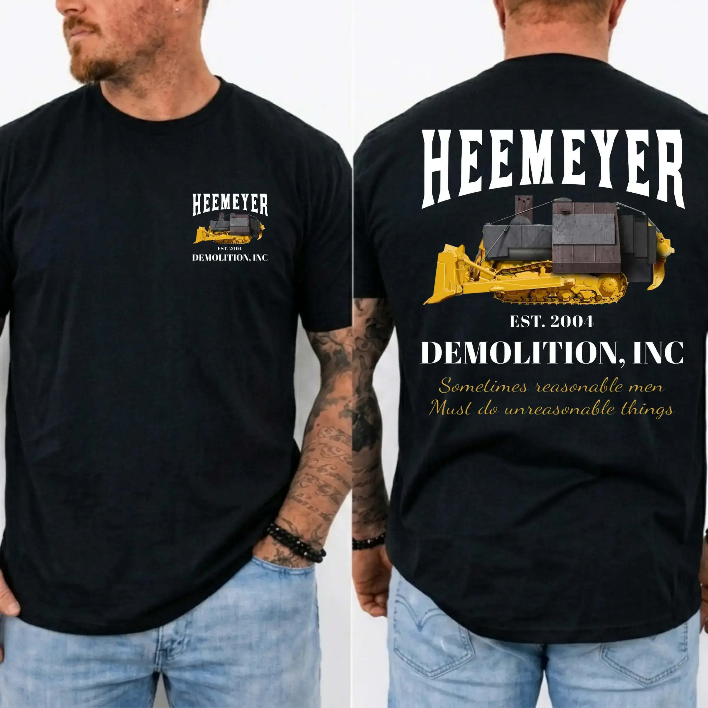 HEEMEYER DEMOLITION INC, T Shirt Unisex Cotton, Komatsu D355A "Killdozer" 2004 shirt funny t shirt