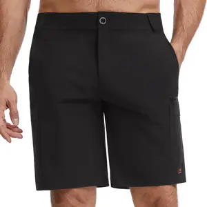 BASSDASH Men’s 9” Fishing Shorts UPF 50+ Stretch Water Resistant Quick Dry for Hiking with Zipper Pocket FP10M