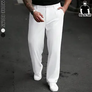 Men's White Wide Leg Dress Pants | Y2K Streetwear Formal Trousers