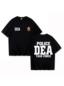 Drug Enforcement Agency, Federal Drug Enforcement Agency T-shirt, US police fan identification set, high-quality short top, breathable, soft, comfortable, sweat absorbing