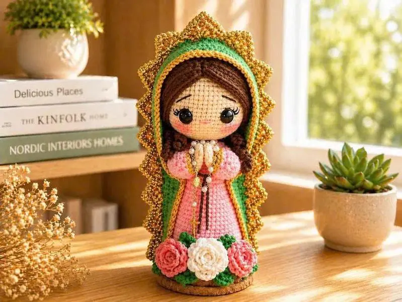 Virgen de Guadalupe Crochet Doll | Our Lady of Guadalupe Amigurumi, Mexican Catholic Gift