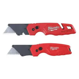 FASTBACK Folding Utility Knife and Compact Folding Utility Knife with Blade Storage and Gut Hook (2-Piece) Reusable Foldable Tool Precision Camping Tool