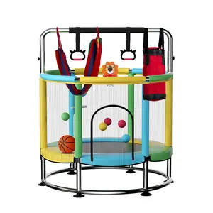 Towigic trampoline for Kids with Anti-Rollover Round Bottom and Swing,55" Toddler Mini Trampoline for Kids Up to 440 Ibs,Gifts for Ages 3 Years and UP Indoor or Outdoor Play