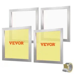 VEVOR Screen Printing Kit,  4 Pieces Aluminum Silk Screen Printing Frames, 20x20inch Silk Screen Printing Frame with 110 Count Mesh, High Tension Nylon Mesh and Sealing Tape for T-shirts DIY Printing