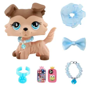 Mini Pet Shop Collie Multi Item Party Gift Pack, Cute Accessories, Cute Animal Design, Collectible Imagination for Lps Collie, Soft Vinyl Figure, Birthday Christmas Halloween Gift, Soft Adorable Figures