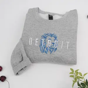 Detroit Embroidered Sweatshirt - Trendy Football Fan Sweatshirt