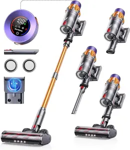 SPZTJK 2025 Cordless Vacuum Cleaner, 65Kpa Quiet Brushless Motor, 50 Mins Runtime, Self-Charging Stand, 8-in-1 with Crevice Tool & Mattress Brush, for Pet Hair/Dust Mite