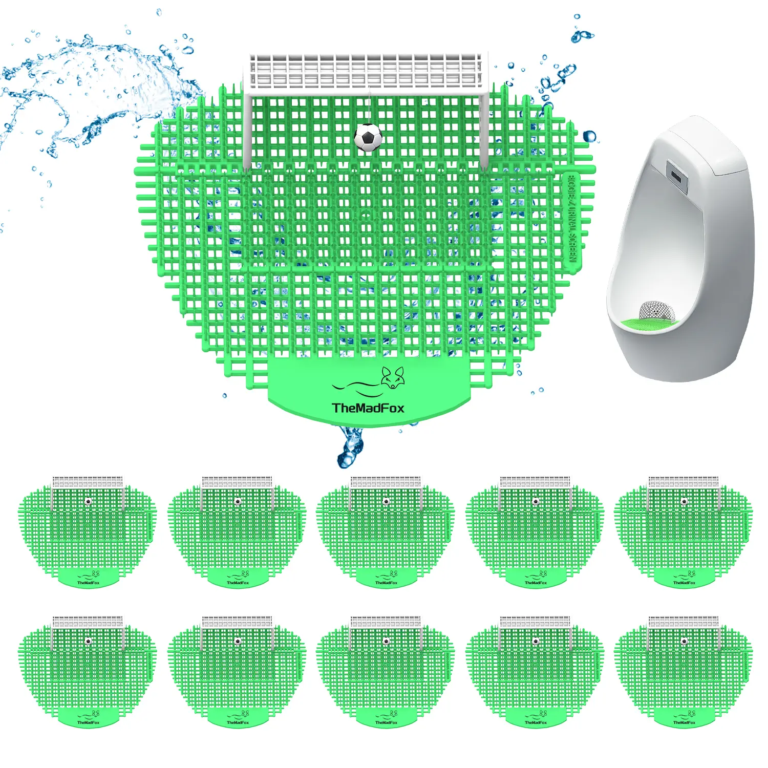 Urinal Screen Deodorizer 10 Pack,Anti-Splash Urinal Cakes with Long-Lasting Fragrance,Soccer Shoot Urinal Screens for Men Bathroom Airport Office Mall Hotell