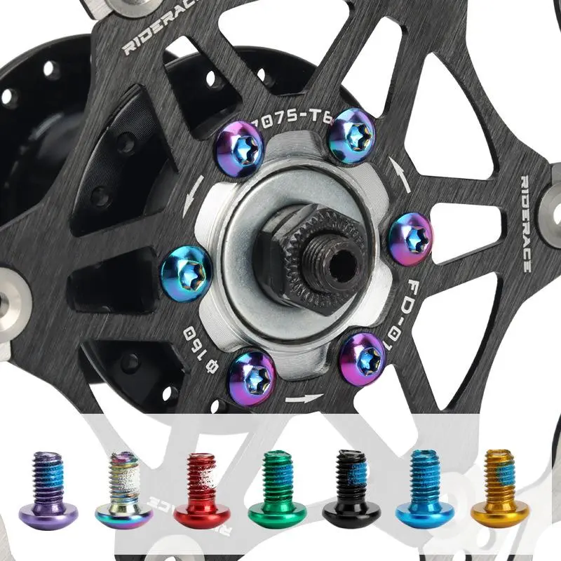 12pcs Bicycle Disc Brake Rotor Torx Bolts T25 M5x9mm Stainless Steel Road Bike Fixing Screws Colorful Cycling Accessory MTB Part Bike Parts Bicycle Accessories