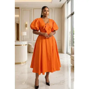 RUNO DRESS-ORANGE