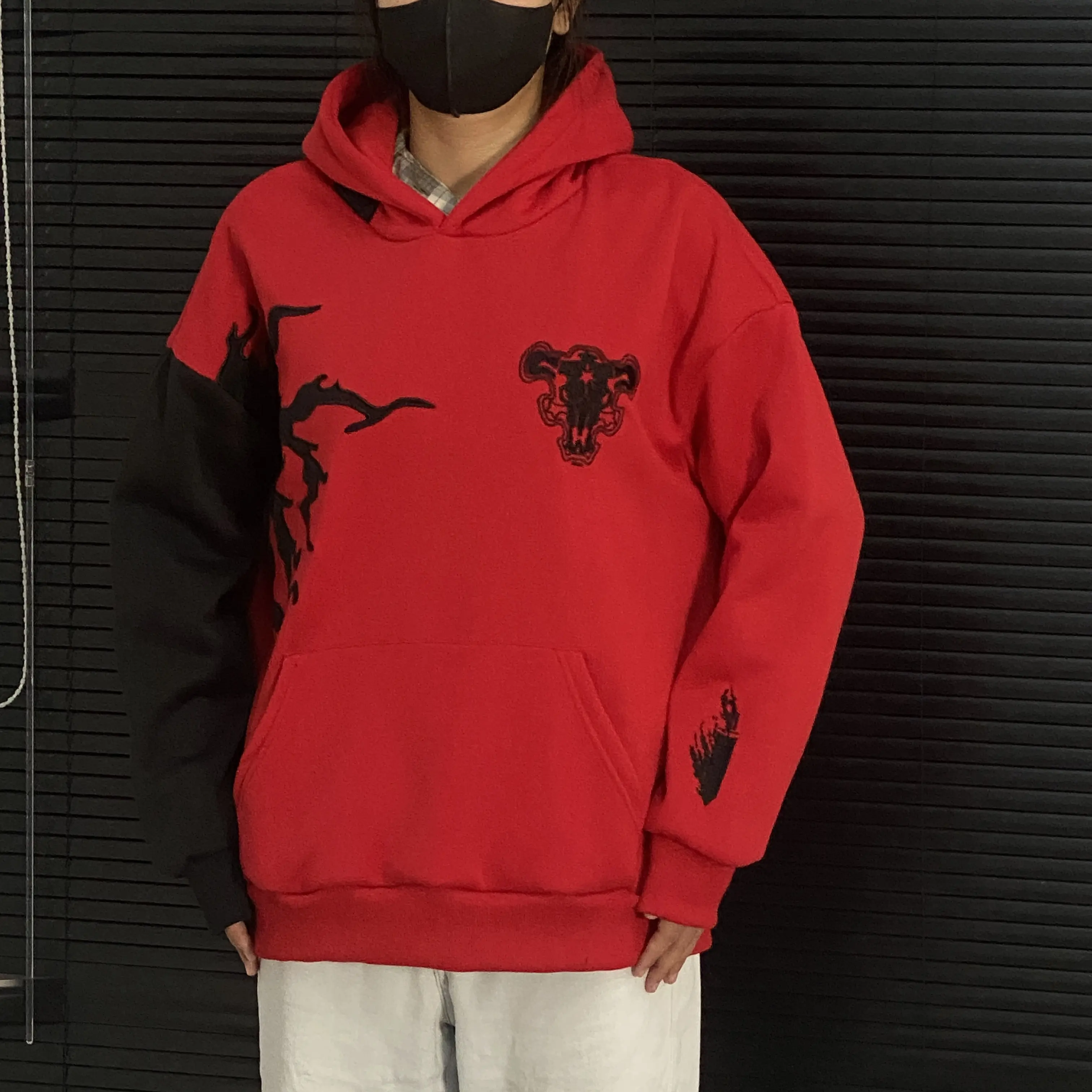 Black Clover Asta's demon hoodie Unisex Printed Fashion Wear Hoodie Anime Fan Sweater  Long Sleeve Fashion Wear Menswear Stylish