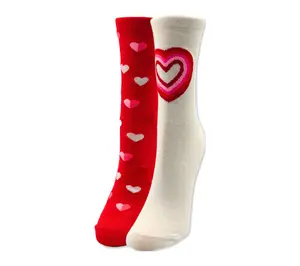 HALLMARK LADIES V-DAY 2PK MID CREW SOCKS IN GIFT CARD BOX