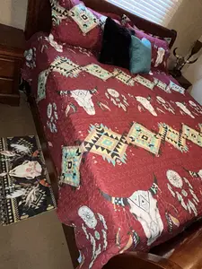 Red Rustic Bedspread