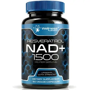 WELLNESS LABSRX Liposomal NAD Supplement, 1500mg - USA Made, NAD Resveratrol Supplement for Women and Men, NAD+ Support Cellular Health, Energy & Anti Aging - 90 Count