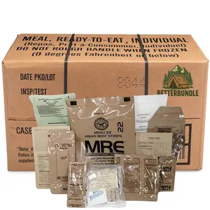 MRE, U.S. MRE Meals, Emergency Supplies, Emergency Food Supply, Survival Food, Freeze Dried Food w/ Flameless Heater, Ready Meals – (A or B Case Selected at Random Inspection 2025, 2026)