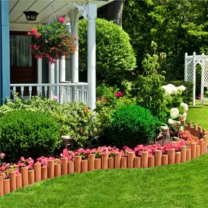 Yaheetech Garden Wooden Short Fence,  Outdoor Landscape Edging Flexible Decorative Border for Yard Patio Pathway Lawns Courtyard Maintenance