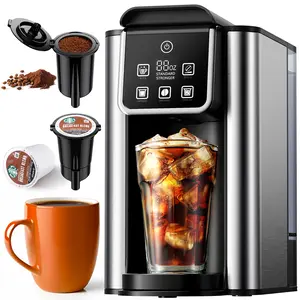 6-14 oz Brew Sizes Coffee Maker | Hot & Iced Coffee Maker | One Cup Coffee Machine | 50 oz Removable Water Tank | for K Cup and Grounds