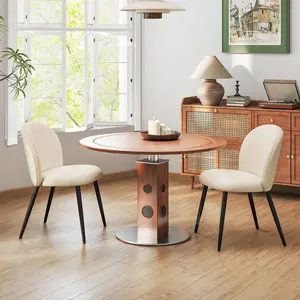 Modern kitchen side tables and chairs, soft pack dining chair set, comfortable velvet fabric with cushion, wooden table and chair legs, dining table and chair with backrest, suitable for restaurants and kitchens