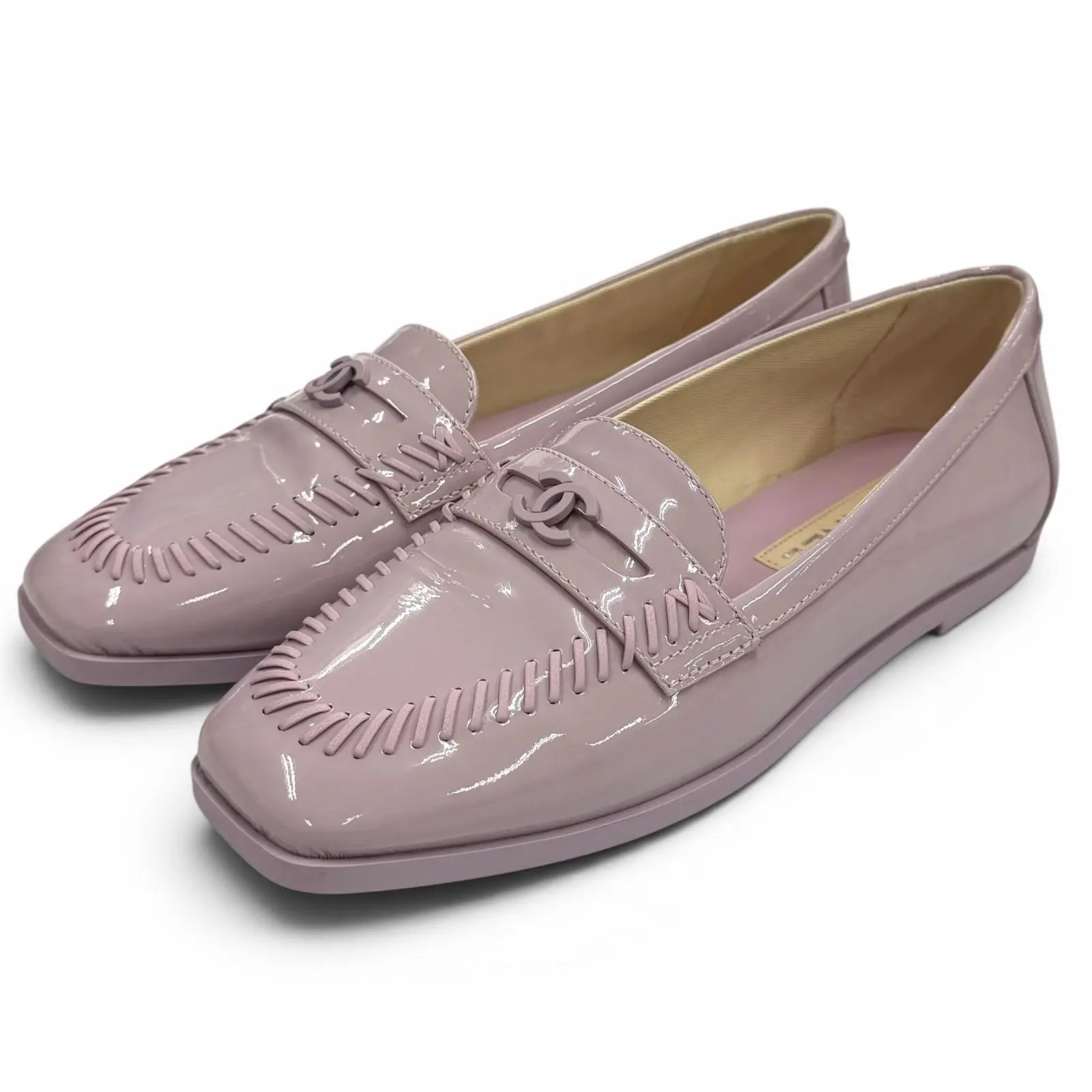 Pre-owned CHANEL Patent Leather Small Leather Goods Loafers