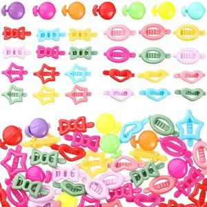 50 count Plastic Barrettes Self Hinge Barrettes for Girl Mini Flower Bow Hair Colorful 80s 90s Cute Clip Multi Design Plastic Hair Pin in Candy Heart  Shape Accessory(Classic Style)